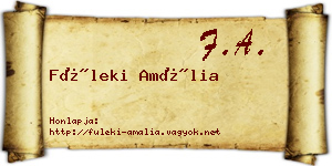 Füleki Amália névjegykártya