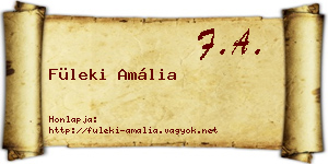 Füleki Amália névjegykártya